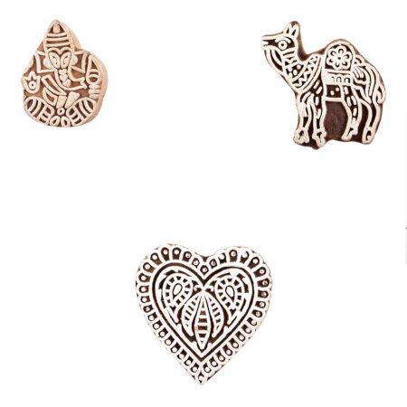 Set of 3 Piece New Mix Wooden Printing Block